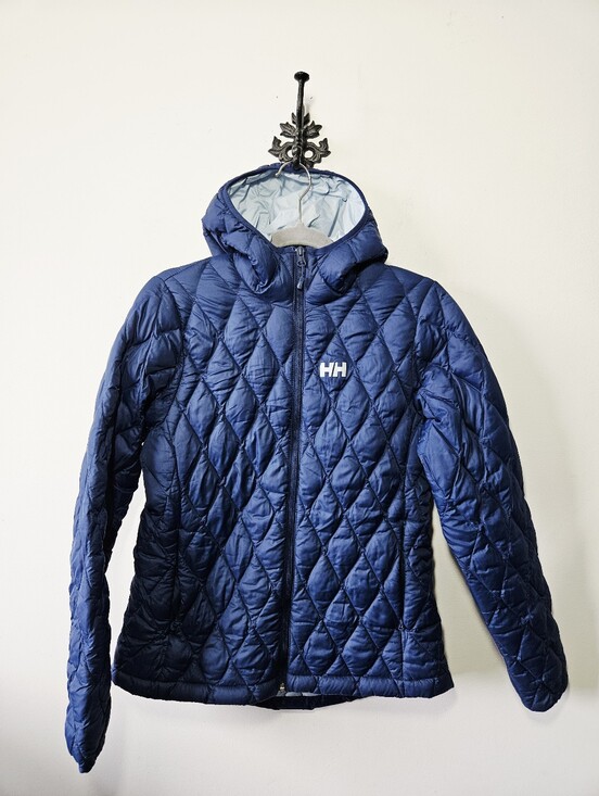 Helly Hansen Jackets & Blazers - Helly Hansen Quilted Puffer Jacket Size M Blue Hooded Outdoor